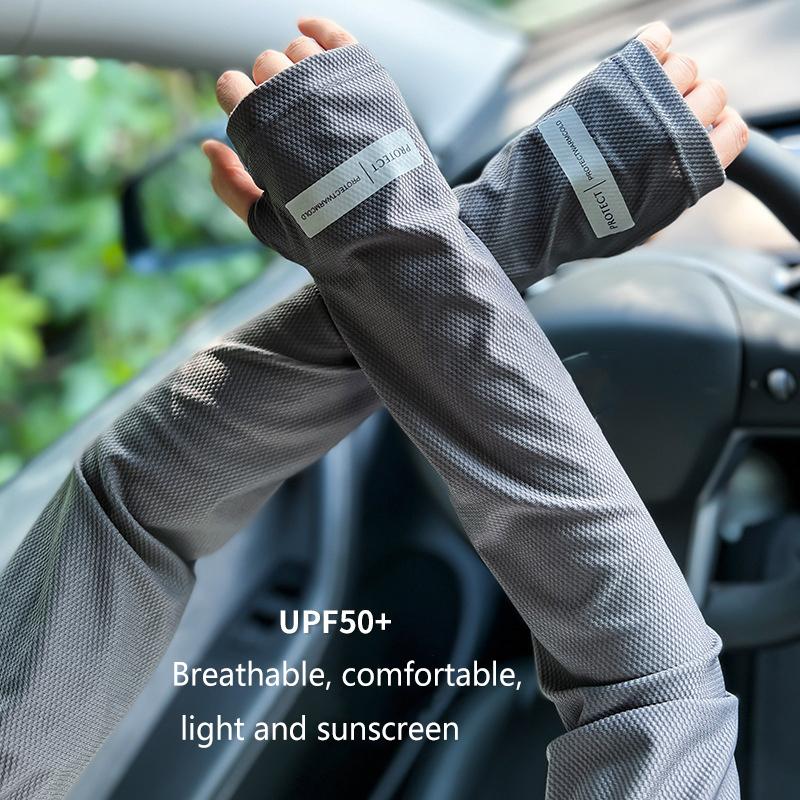 Ледяные рукава для женщин и мужчин, защита от солнца, японские летние, для улицы, защита от УФ-лучей, свободные рукава, для вождения, уличные перчатки