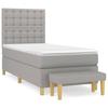 Lit avec matelas - Maison Exclusive - 90x200 cm - Tête de lit réglable - Gris clair - Ressorts ensachés