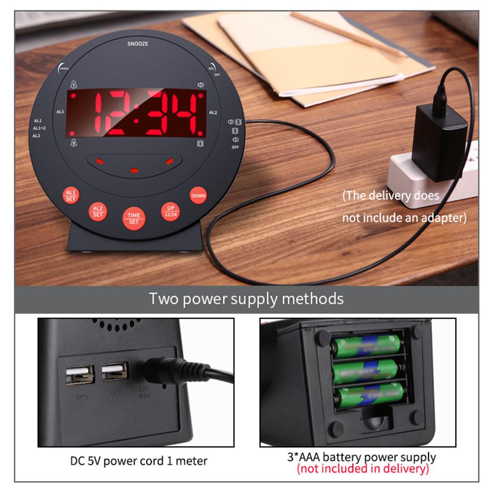 Loud Alarm Clock with Bed Shaker Vibrating Alarm Clock with Flash Light Brightness Adjustable