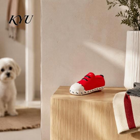 Cute Cartoon Puppy Toys for Fetch Shoe Squeaky Dog Toy, Funny Sneaker Shape Chew Toy Bite Resistant Energy Release Small Medium Dogs, Durable