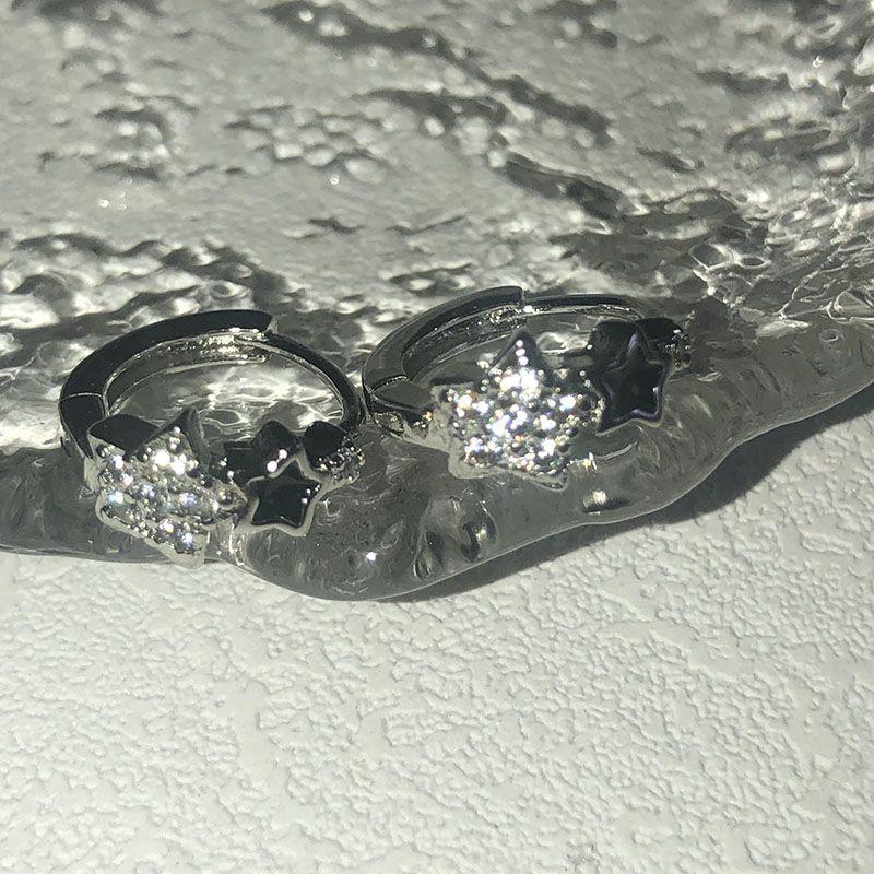 Ретро циркон пентаграмма ушная пряжка серьги тренд простые звезды кольца серьги для женщин девочек эстетические ювелирные изделия подарок