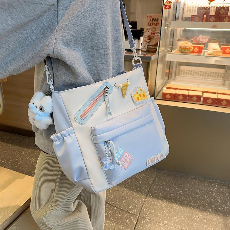 Women Messenger Bag College Style Large Capacity Tote Bag Student Class Commuter Bag