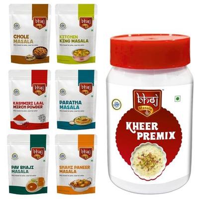Фестиваль Бходж Саттвик Масала 7 в 1 Комбо | 1 банка премикса для кхира + 6 масал в зип-пакетах | 200 г каждый