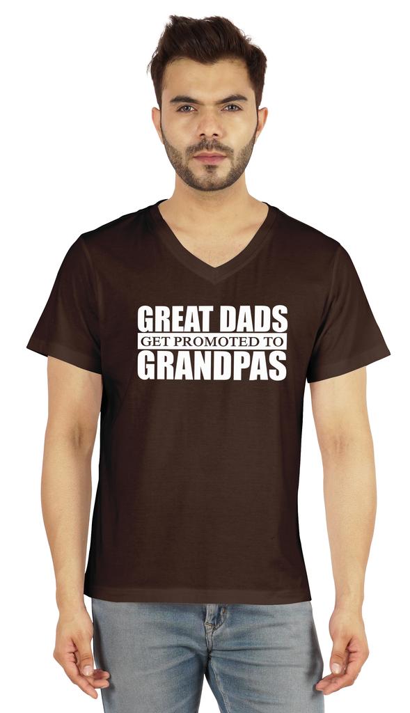 Inkmeso Мужская футболка для дедушки. Отличные папы получают повышение до дедушки. Футболка с надписью «Письмо» впервые