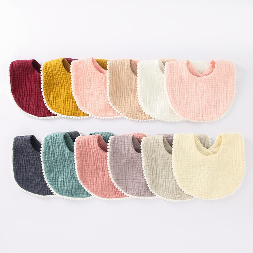 Baby Cotton Gauze Bibs With Ruffled Edges Soft Absorbent Drool Bibs For Infants And Toddlers Cute Floral Lace Burp Cloth