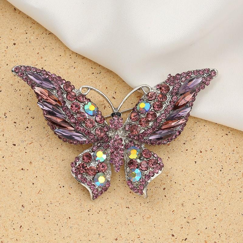Women's Insect Brooch, Rhinestone Brooch, Metal Accessory, Butterfly Brooch