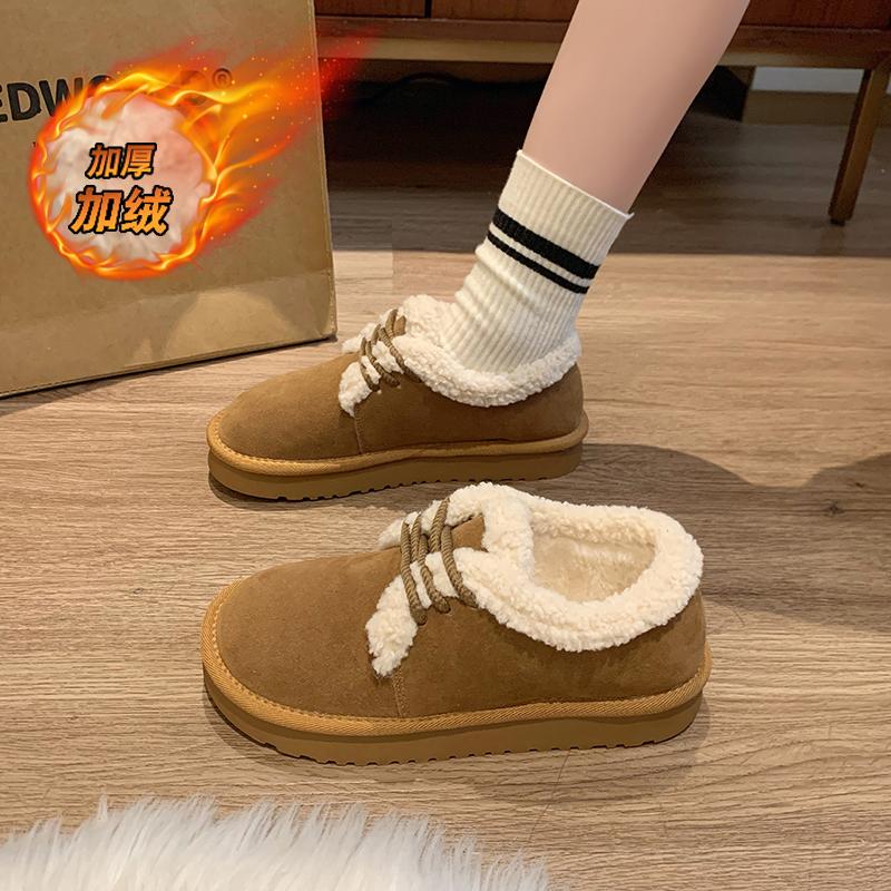 CRLAYDK Модные женские теплые зимние сапоги из замши с подкладкой из овчины, уличная обувь для ходьбы, удобные короткие ботильоны для леди