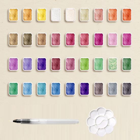 24/36/48/60 шт./набор акварельных красок, металлик, лесная палитра, портативная, блестящая, твердая