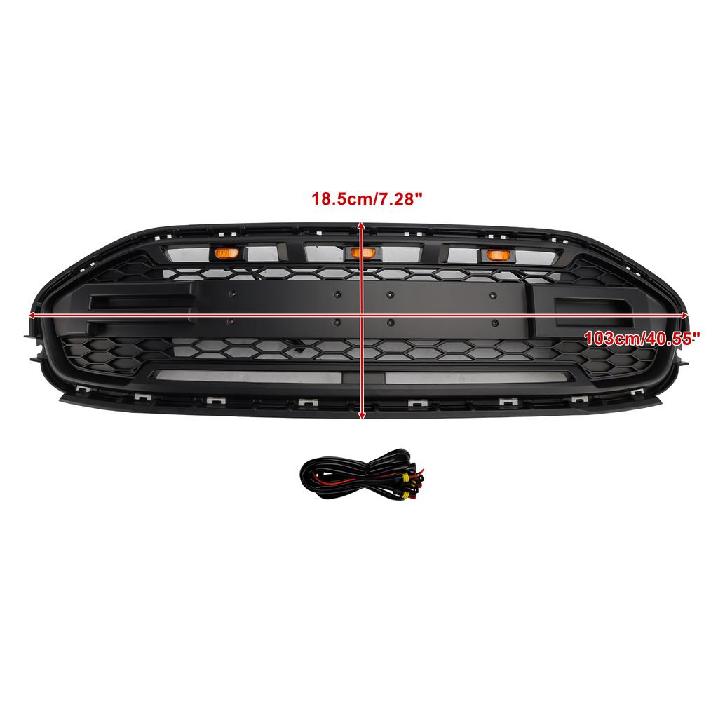 Black Front Bumper Grill Grille Fit Ford Transit Connect 2019-2023 W/LED