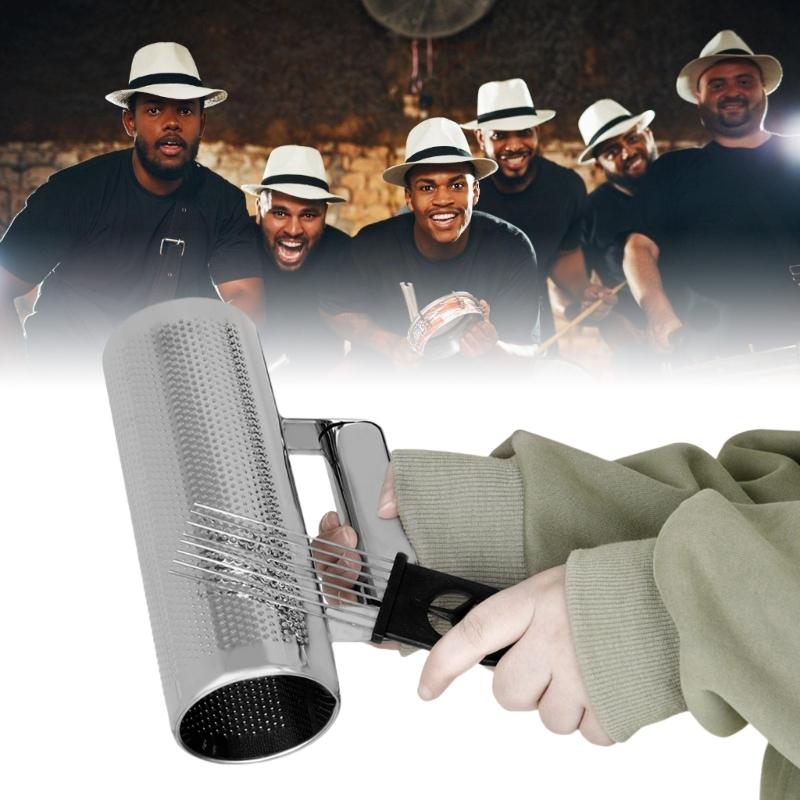 Guiro Instrument Metal Guiro Shaker with Scraper Latin Percussions Instrument Profession Band Accompaniment Sand Hammer