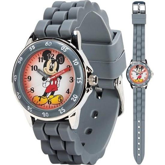 Детские часы Disney MK1242 Микки Маус Аналоговый дисплей Кварцевые Серые Современные