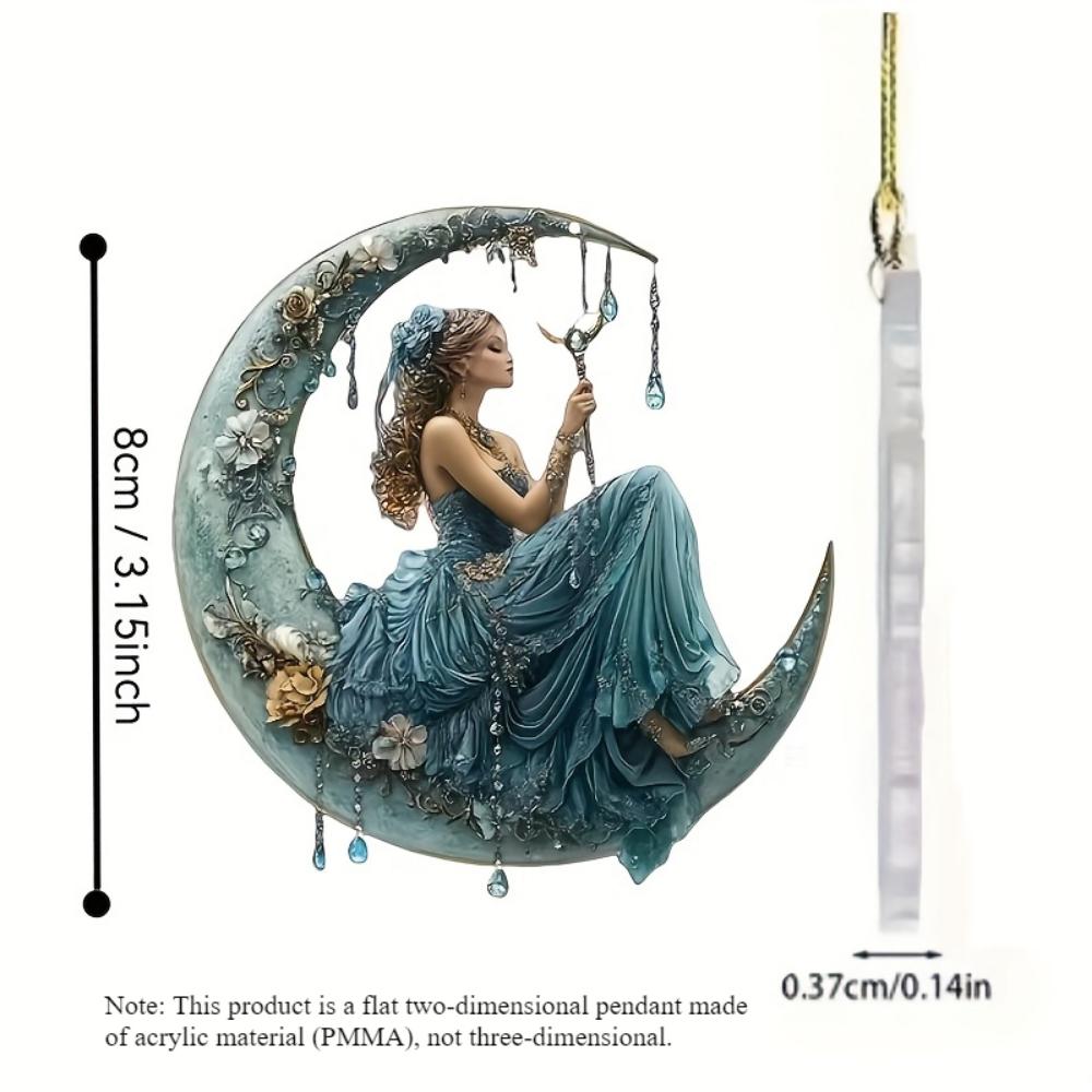 Moon Palace Fairy 2D Flat Acrylic Decorative Pendant Pendant, for Bags/keychains/home/car Decoration Accessories Ramadan Christmas Decoration Gift