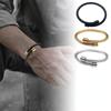 Men Titanium Ion Bangle Bracelet Steel Wire Bracelet Men's Hip-hop Punk Open Elastic Wrist Cuff