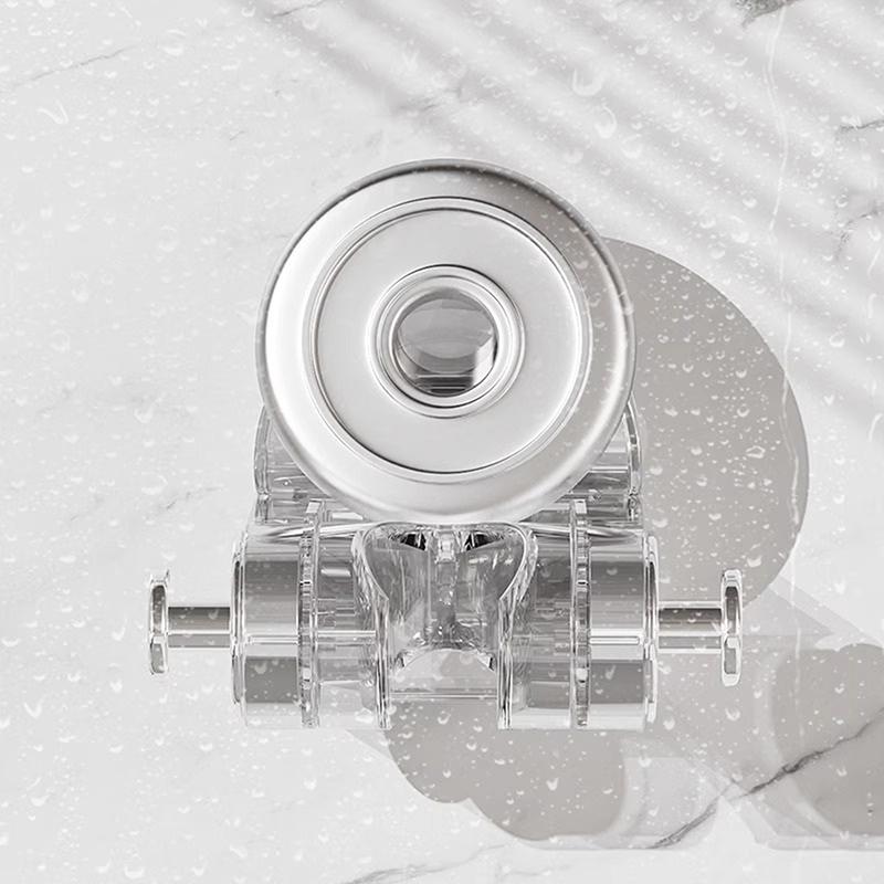 Wall Mounted Shower Bracket Hanging Base Punch-Free Shower Head Holder 360 ° Rotation Self-Adhesive Shower Nozzle Holder Kitchen