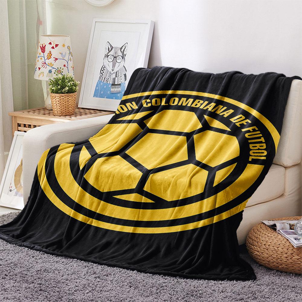 Colombia football Printed Flannel Blanket, soft throw for bedroom sofa, washable,soccer fan merchandise, great gift.