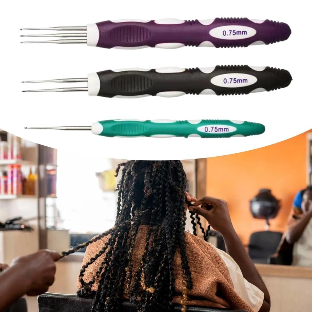 6Pcs/Set Durable Hook Needle Hair Extension Wig Making Kit Crochet Hook Tools Micro Hook  Beginners