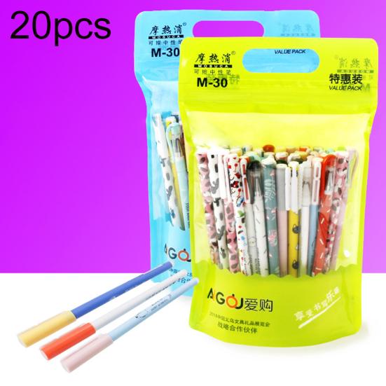 10/20Pcs 0.35mm Animal Black Blue Ink Magic Erasable Gel Pen School Stationery