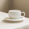 Premium Coffee Cup Simple Pure White Cup Saucer Set Ceramic Mug Afternoon Tea Cup Wholesale Household Teacup