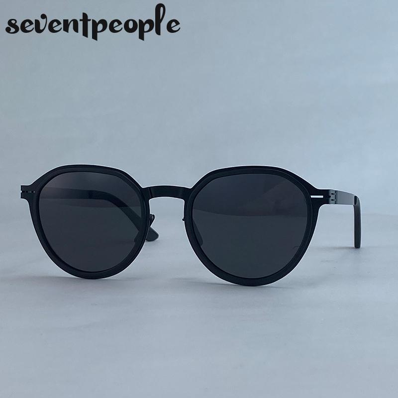 Vintage Round Polarized Sunglasses Men  Luxury Brand Classic Trendy Punk Driving Sun Glasses For Male Outdoor Shades UV400