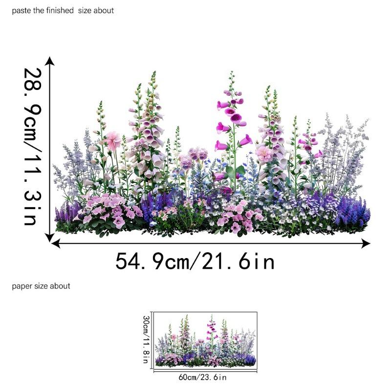 Красочные цветы и бабочки Электростатическая наклейка на стену для окон