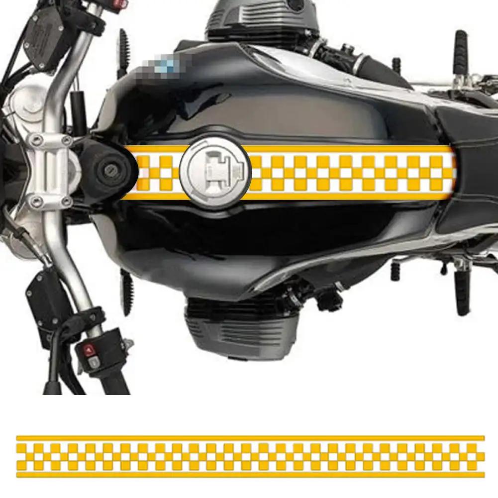 50 см/20 дюймов мотоциклетные клетчатые гоночные полосы наклейки на бак декоративные наклейки самодельные наклейки на топливный бак водонепроницаемые наклейки на двигатель