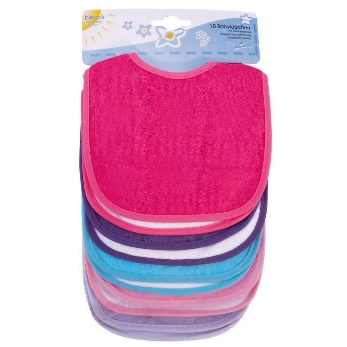Bavoir - bieco - multicolore - 10 pièces - 35 x 21 cm - lavable