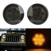 DC 12V Car Grille Turn Signal Smoke for Jeep Wrangler JK JKU 2007-2018 Front LED Turn Signal Lights Blinkers Parking