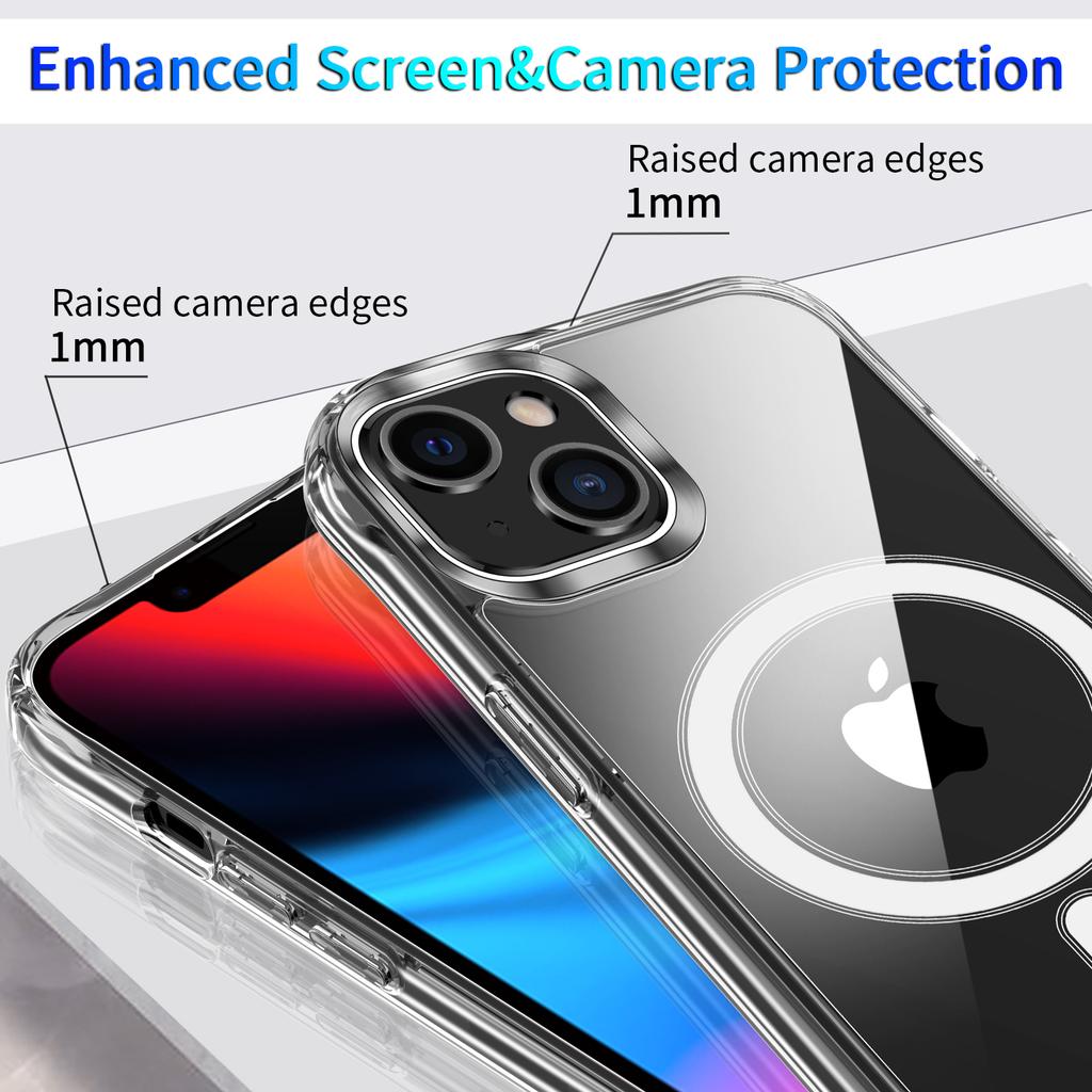 For iPhone 15 Plus Magnetic Case Compatible with Magsafe TPU+Acrylic Anti-drop Phone Cover