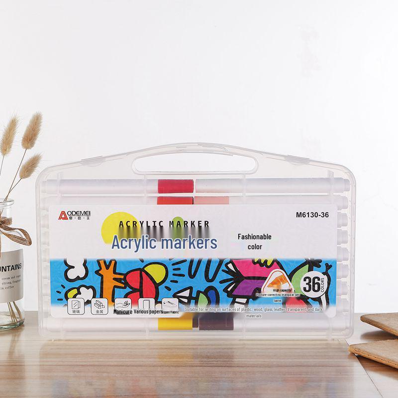 36-Color Acrylic Markers for Primary School Art Projects: Multi-Color Pens for Journaling and Coloring