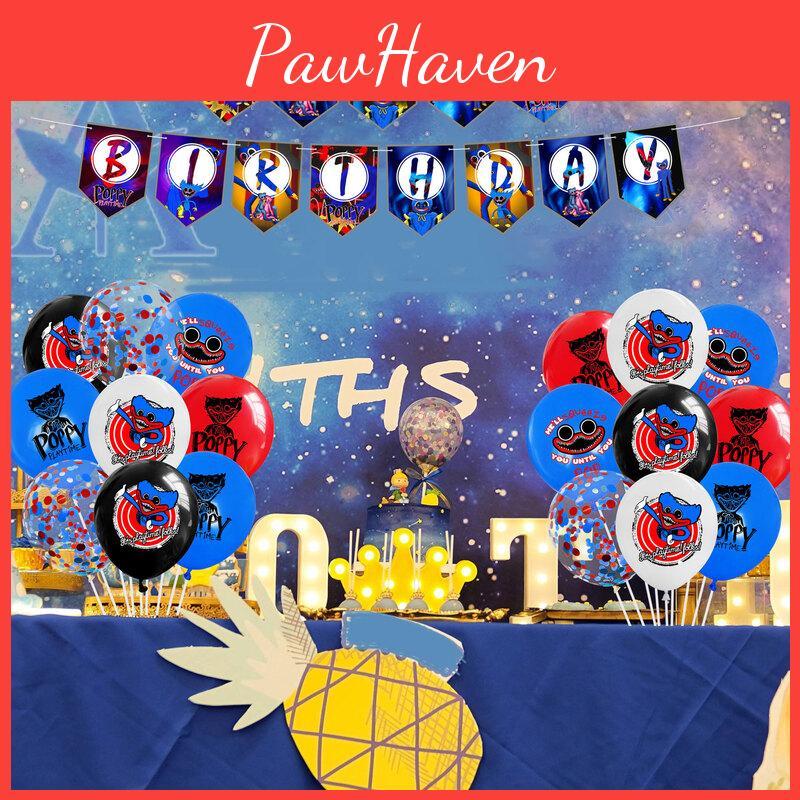 Украшения для дня рождения Poppy Playtime Huggy Wuggy Премиум набор воздушных шаров и топперов для торта