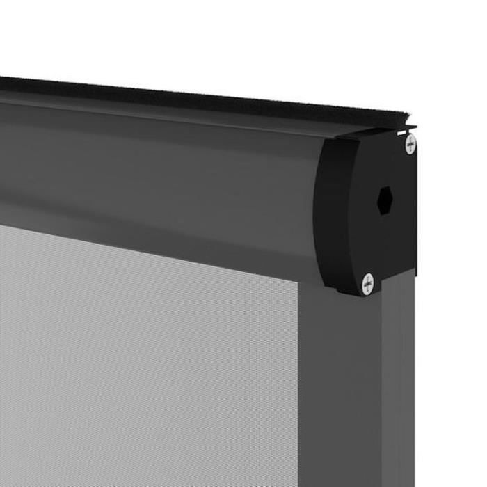 Moustiquaire de fenêtre L125 x H145 cm en aluminium gris anthracite - Recoupable en largeur et hauteur
