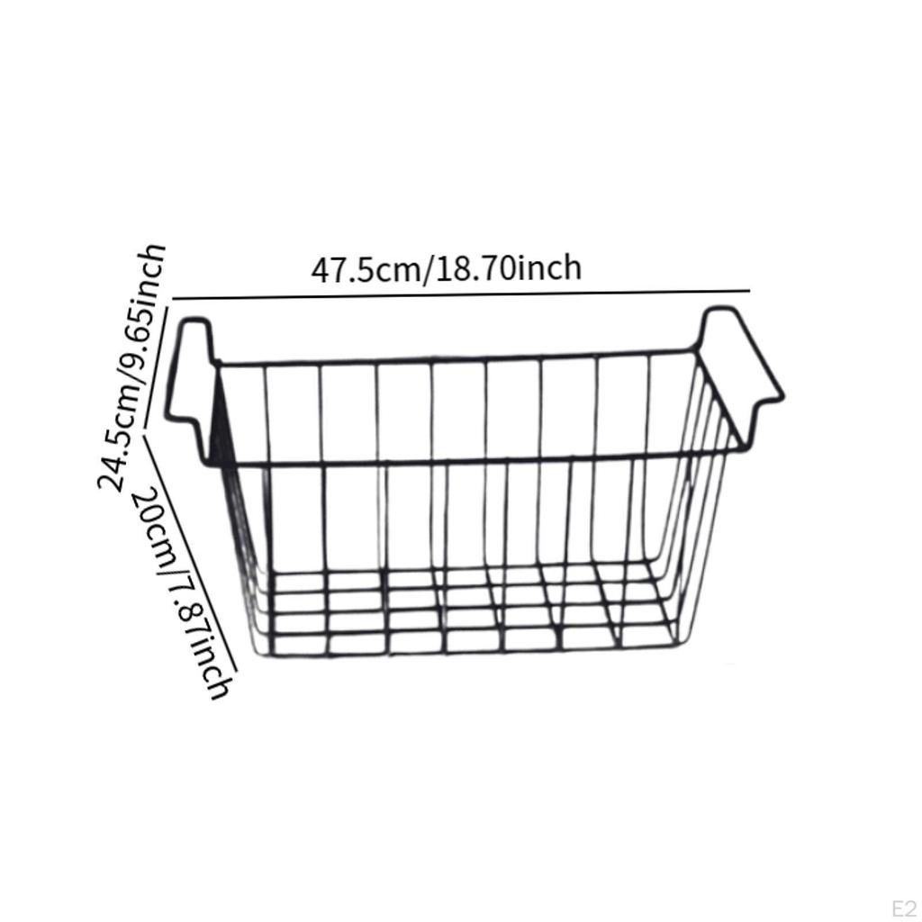 2 Pieces Deep Freezer Steel Wire Baskets Refrigerator Basket Practical
