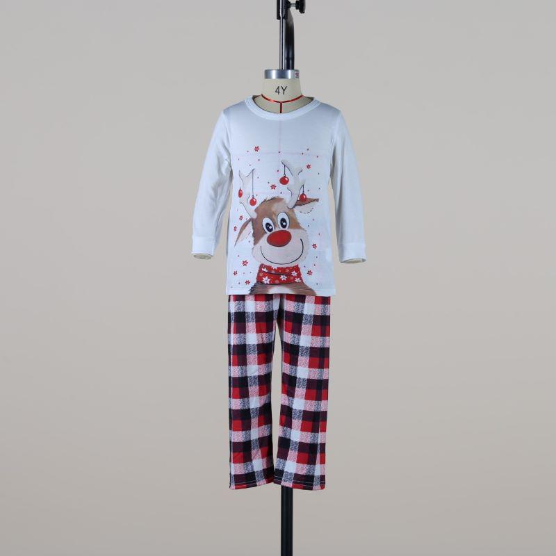 2025 Elk Print Parent-Child Christmas Pajamas Set - Long Sleeve Autumn/Winter Family Homewear