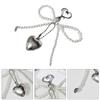 Sweet Bowknot Heart Keychain Pendant Lovely Beaded Hanging Decorations Keyring Charm Phone Lanyard Phone Charm Bag Pendant