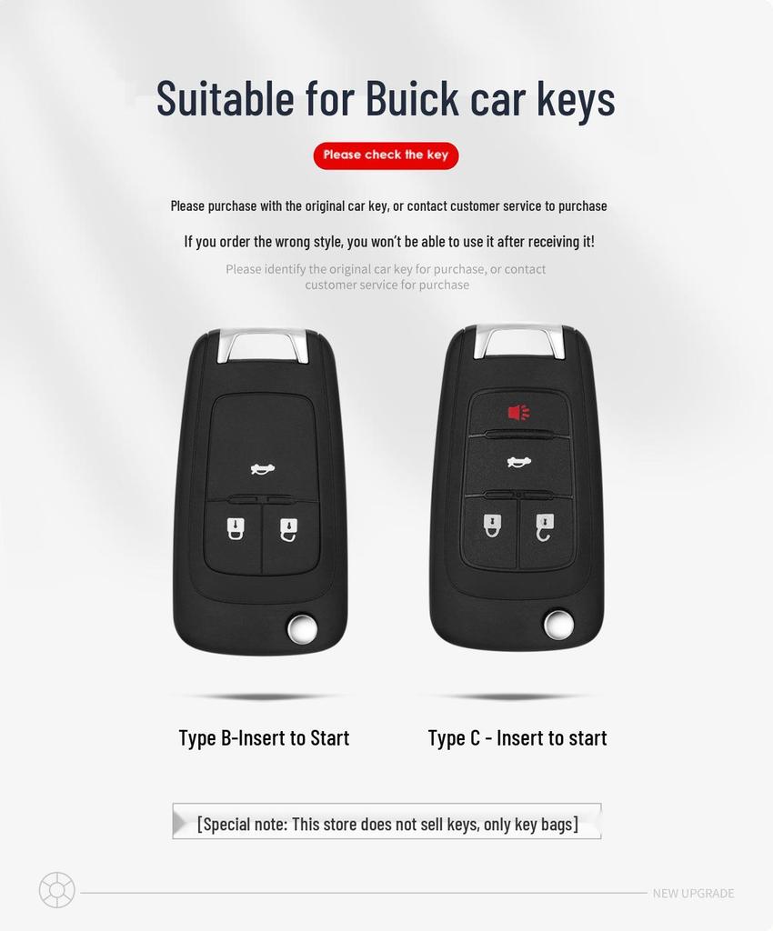 Чехол для ключей Buick Excelle для моделей 2013/2016/2019/2021 XT/GT - Мужская специальная оболочка с пряжкой
