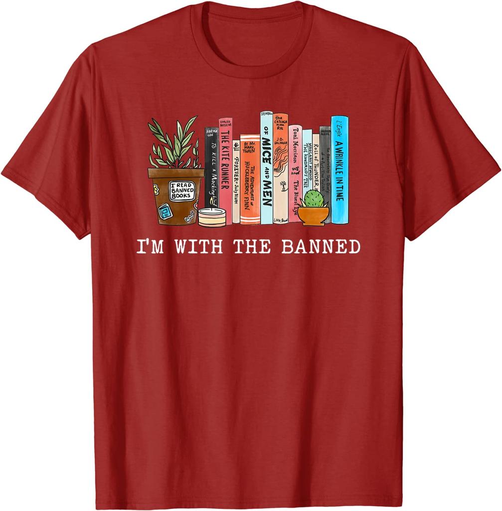I'm with The Banned Books I Read Banned Books Lovers T-Shirt Avid Reader Clothes Librarian Graphic Tee Tops Life Style Gifts