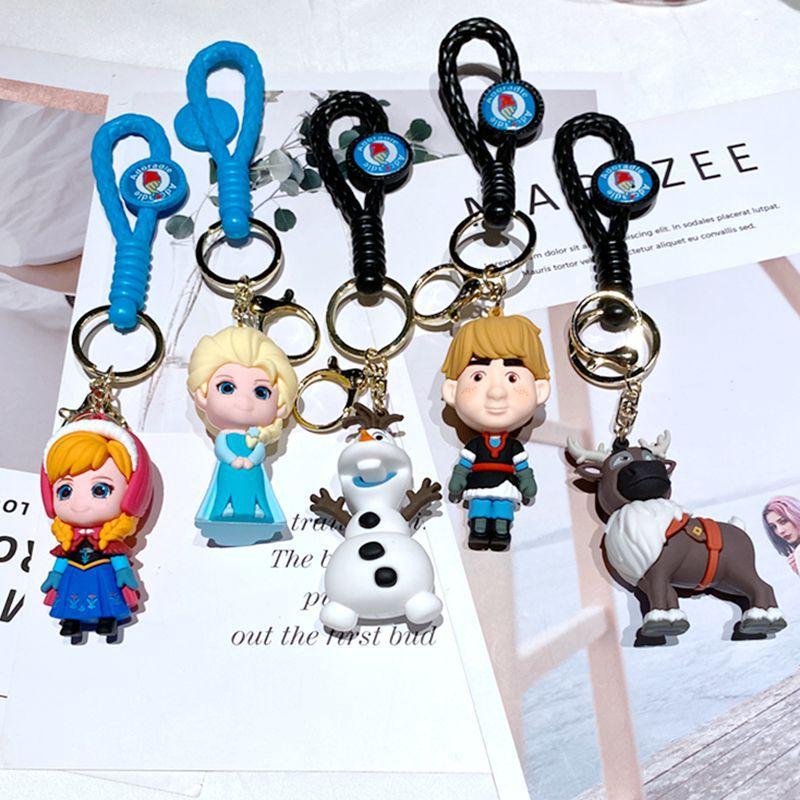Frozen Keychain Princess Elsa Doll Anna Schoolbag Car Key Pendant Doll Claw Machine Small Gift