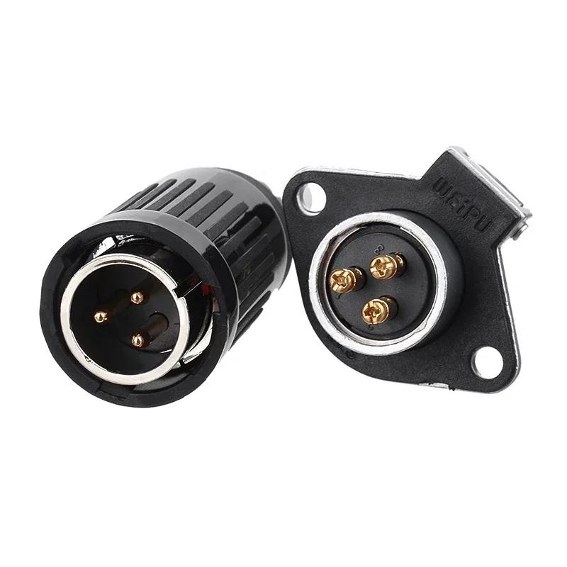 WEIPU WP20 TO+Z Screw Crimp Wire to Board Panel Mount 2Pin 3Pin 4Pin Waterproof IP44 Quick Install Electrical Power Connector