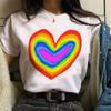 Women Casual T-Shirt Fashion Lady 90S Cartoon Love Printing Simple White Tops Cartoon T Shirt Basic Summer Female Tshirt
