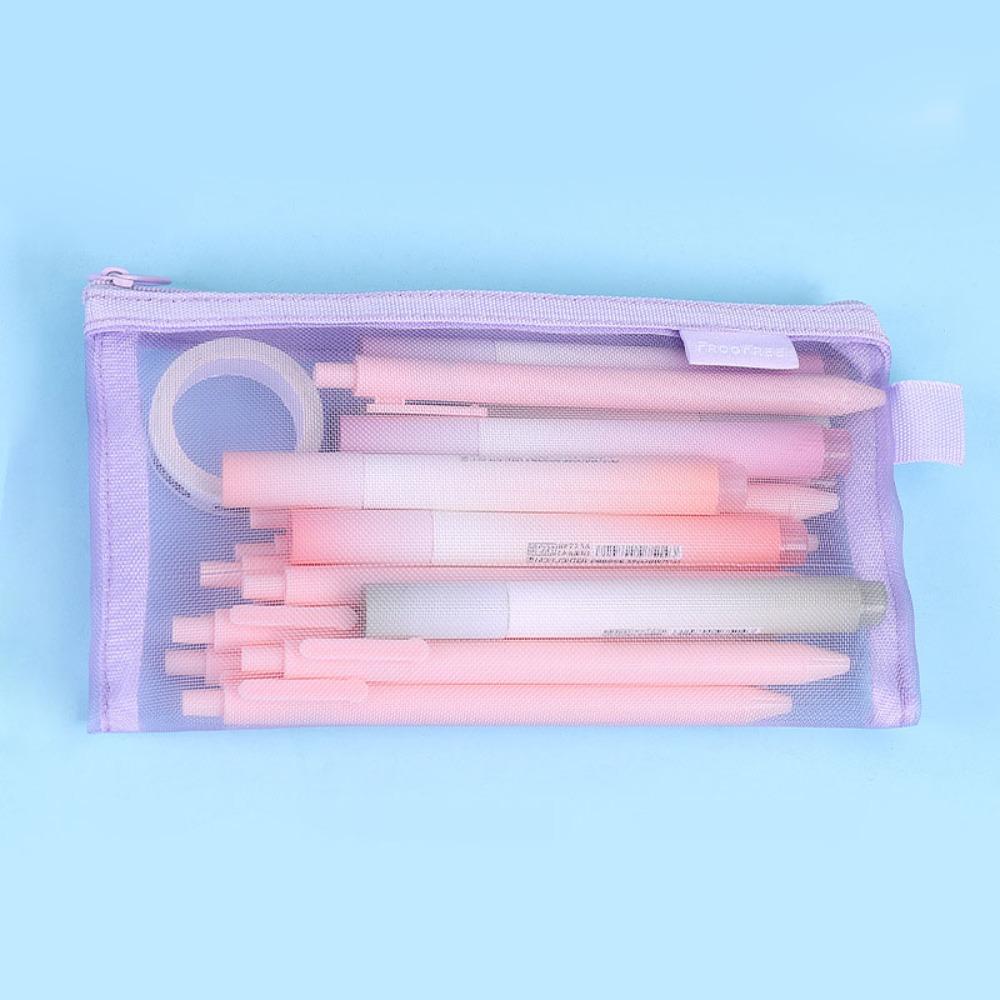 Large Capacity Stationery Bag Transparent Pen Bag Simple Zipper Bag  School Supplies