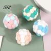 Plush Cat Toy Ball with Built-in Bell Soft Macaron Balls Fun Plaything Bite-Resistant Chew Toys for Indoor Cats and Kittens Noise Making
