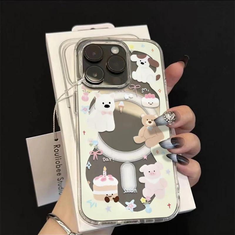 Cake Animal Suitable for Apple 16pro Mobile Phone Case Iphone15 Protective Case 14pro Magnetic 13 New Model
