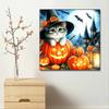New Arrival 5D DIY Full Circle Diamond Painting "Halloween with Kittens" Embroidery Cross Stitch Home Decor Gift