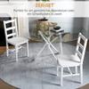 Dining Room Chairs Set Of 2 Wooden Kitchen Chair With Slat Backrest Non Slip 41.5 X 46 X 90 Cm White