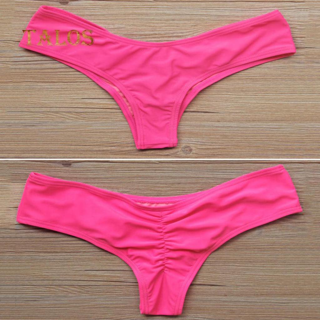Talos Hot Sexy Summer Bikini Thong Bottom Brazilian Ruched Bandage Swimwear Sexy Beach Wear