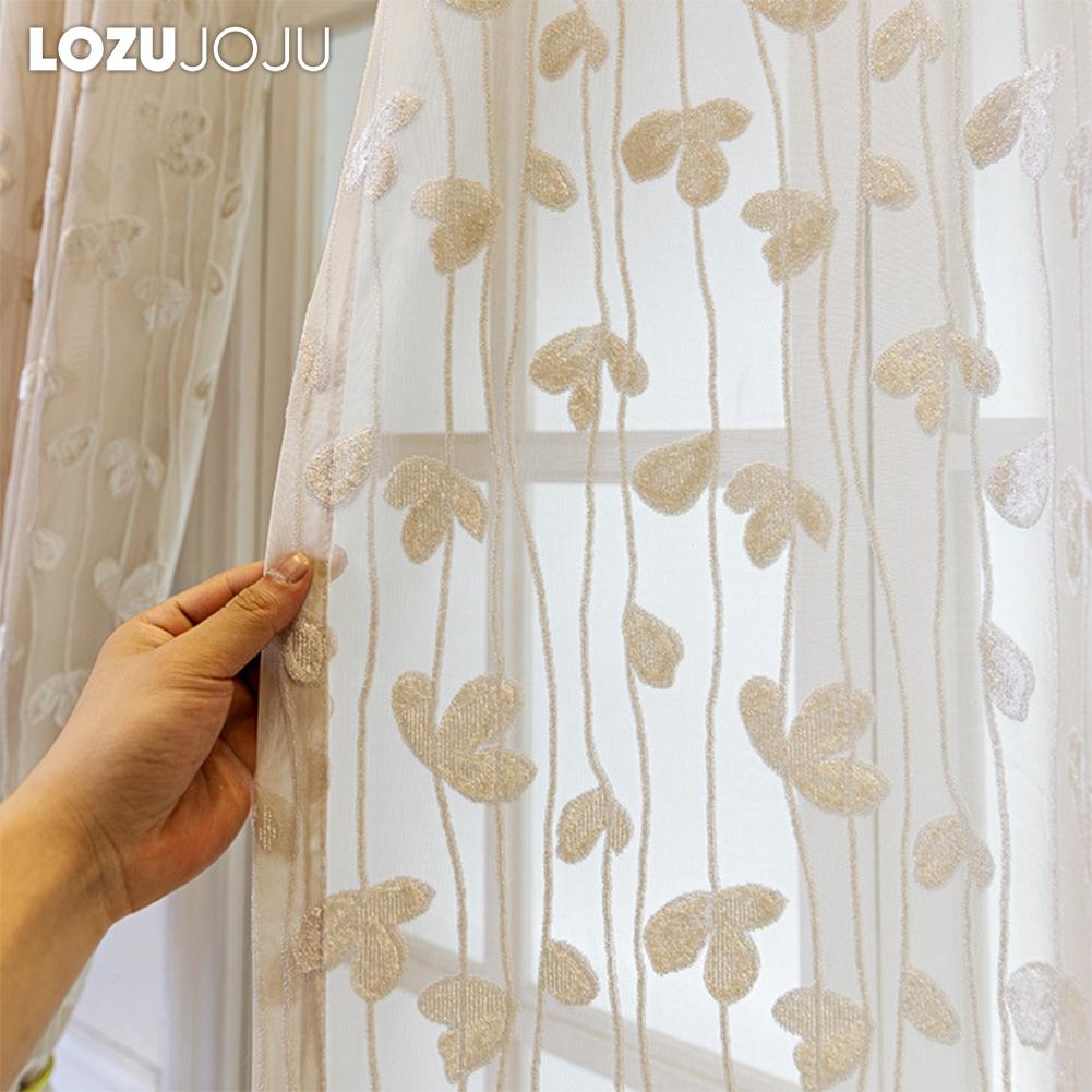 1PC LOZUJOJU Elegant 10-20% Shading Jacquard Soft Tulle Curtain For Living Room Bedroom Home Decoration