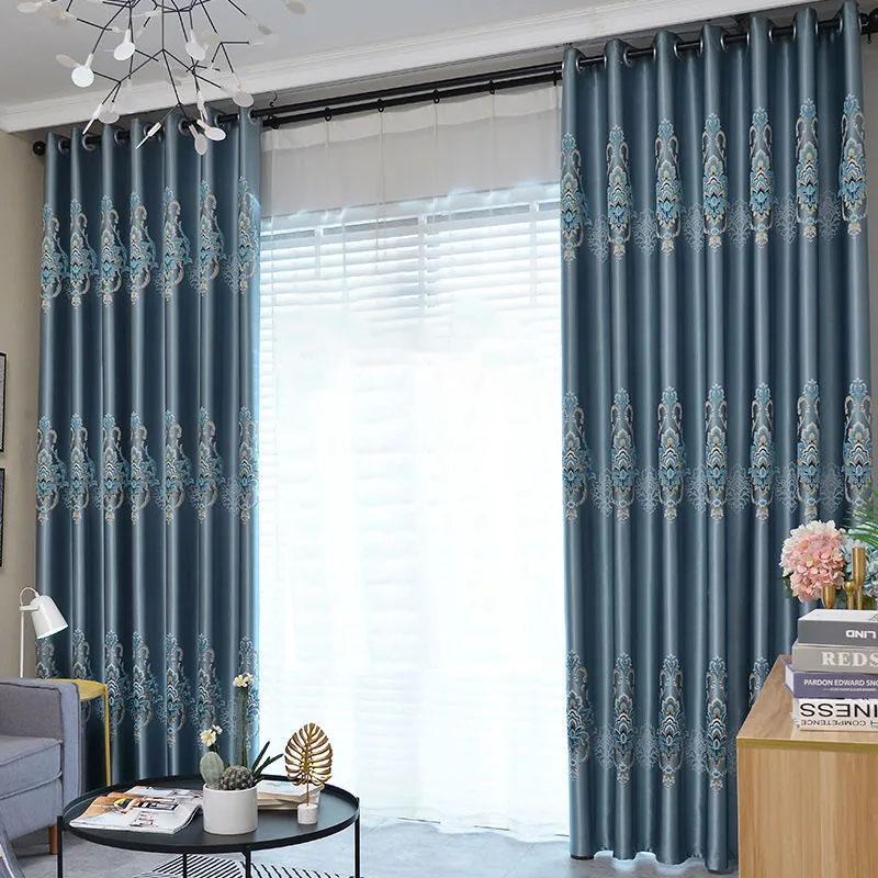 Занавеска для дома, затемняющая занавеска для гостиной, французская занавеска на окно, разделенный балкон, солнцезащитный крем, утолщенные жаккардовые шторы, карниз