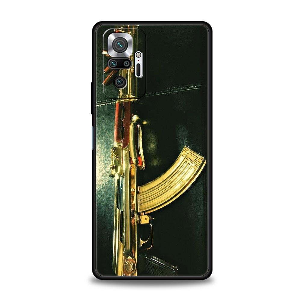 Чехлы для Redmi 10C AK47, пистолет, пули, чехол для телефона для Xiaomi Redmi Note 12 11 9S 9 8 10 Pro Plus 7 9T 8T 9C 9A 8A, чехол