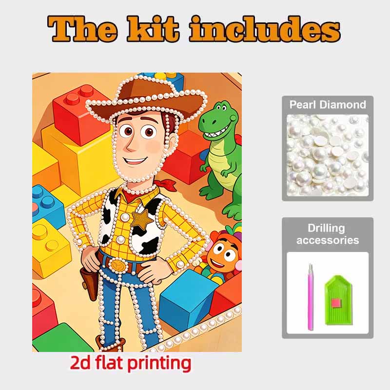 Disney Pearl Painting Pearl Aesthetic Cowboy Woody for Beginners and Adults, DIY Pearl Diamond Art Painting Kit for Home Wall Decor Gifts