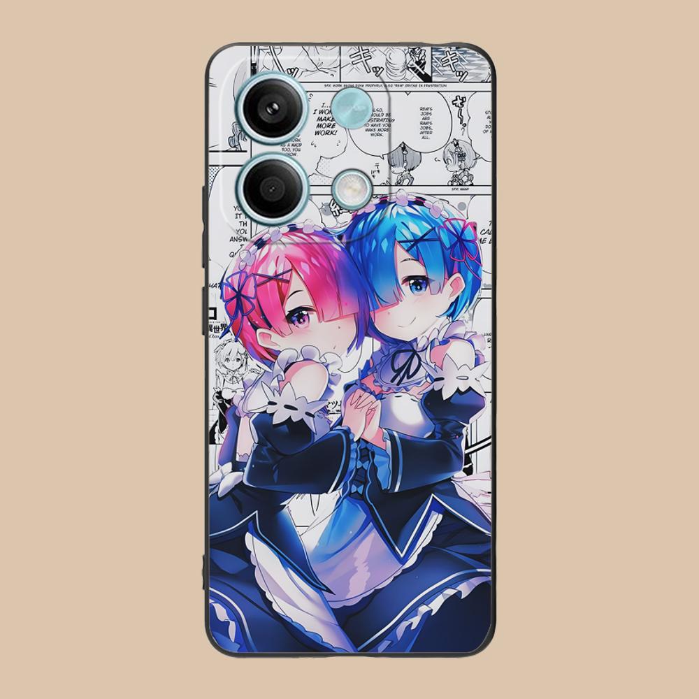 ReZero Rem Ram Matte TPU Mobile Phone Case for Xiaomi 15 14 13 12 Mi 11 T Ultra Lite Pro S X 5G Colorful Printing Cover